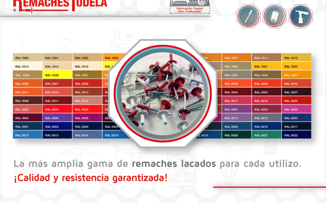 Rivets Tudela offers the widest range of lacquered rivets